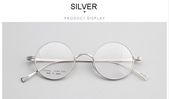 Aissuarvey Small Round Full Titanium Rim Frame Eyeglasses Unisex Frame Aissuarvey Eyeglasses Silver  