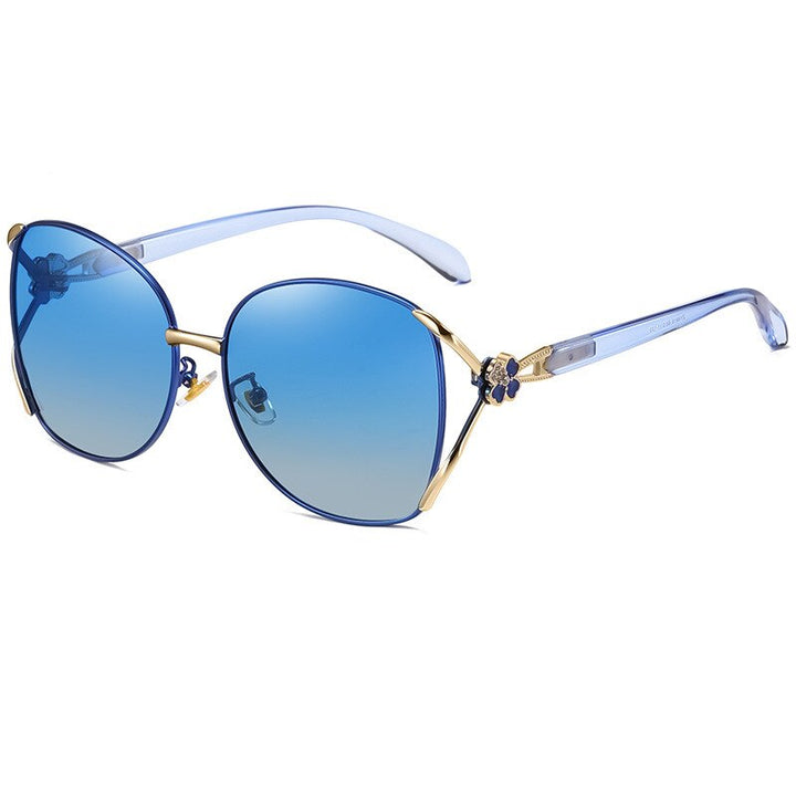 KatKani Women's Full Rim Alloy Frame Polarized Lens Sunglasses K8810 Sunglasses KatKani Sunglasses Blue Other 