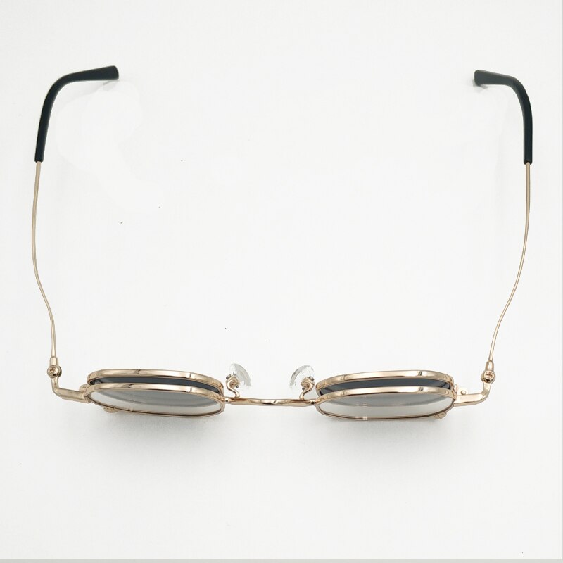 Yujo Unisex Full Rim Round Alloy Eyeglasses Flip Sunglasses 810013 Sunglasses Yujo   