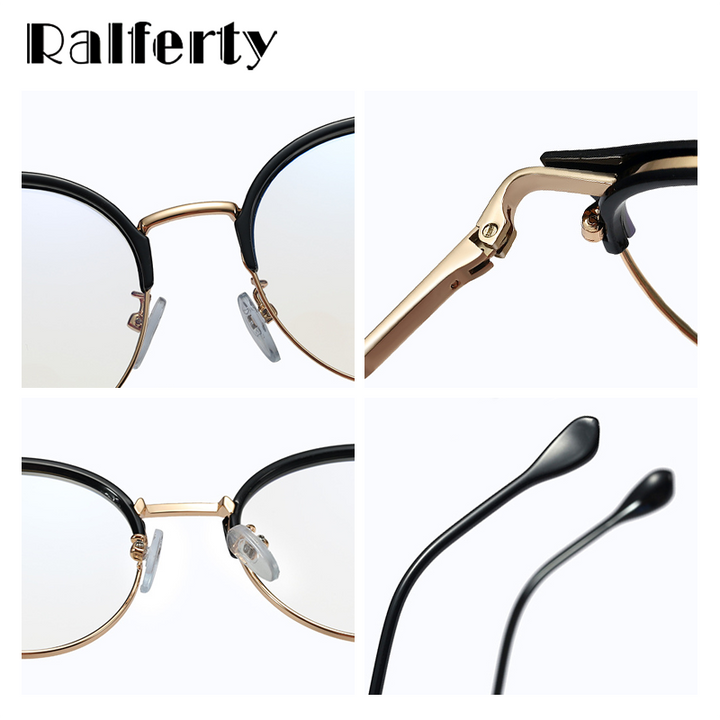 Ralferty Women's Eyeglasses Round Anti Blue Light TR90 F95602 Anti Blue Ralferty   