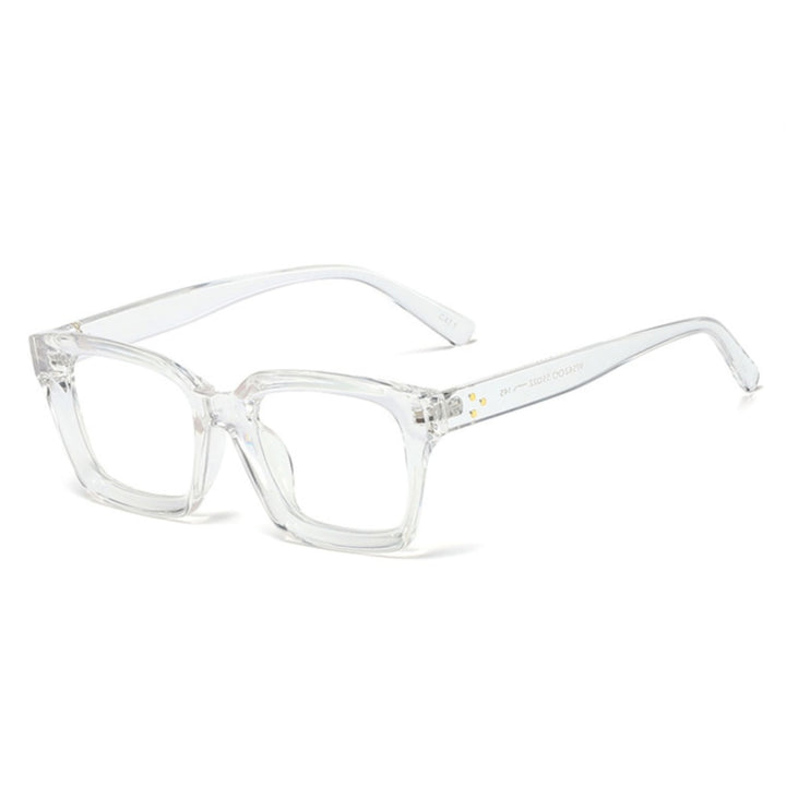 CCSpace Unisex Full Rim Square Resin Rivet Frame Eyeglasses 45440 Full Rim CCspace C7 clear  