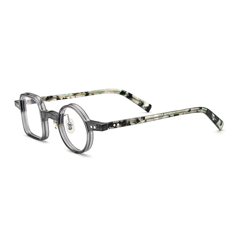 Gatenac Unisex Full Rim Square Round Acetate Frame Eyeglasses Gxyj584 Full Rim Gatenac 2  