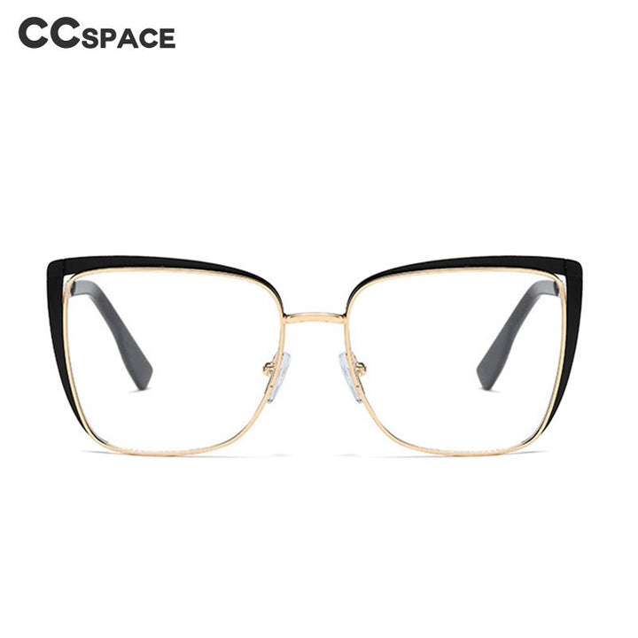 CCSpace Unisex Full Rim Square Cat Eye Alloy Frame Eyeglasses 48324 Full Rim CCspace   