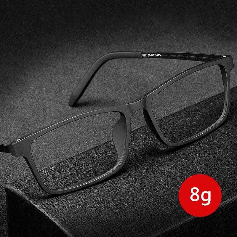 Hdcrafter Men's Full Rim Square TR 90 Titanium Frame Eyeglass 8822t Full Rim Hdcrafter Eyeglasses   
