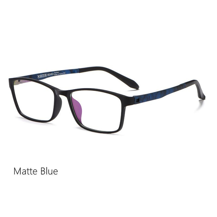 Yimaruili Unisex Square Eyeglasses Plastic Tr90 Ultra Light 8g 8870 Frame Yimaruili Eyeglasses Matte Blue  