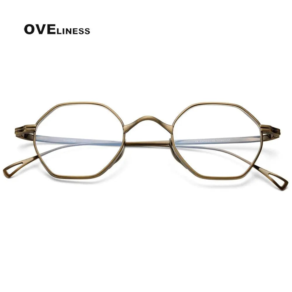 Oveliness Unisex Full Rim Irregular Round Titanium Eyeglasses Ol1y52.