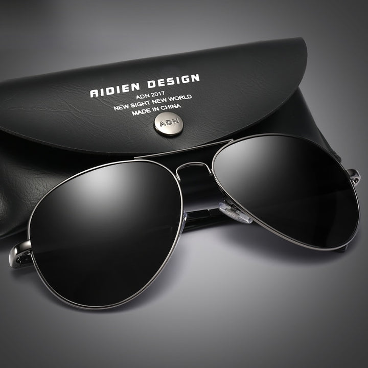 Aidien Unisex Alloy Aviation Myopic Lens Sunglasses Gold Night Vision Purple 6606 Sunglasses Aidien   