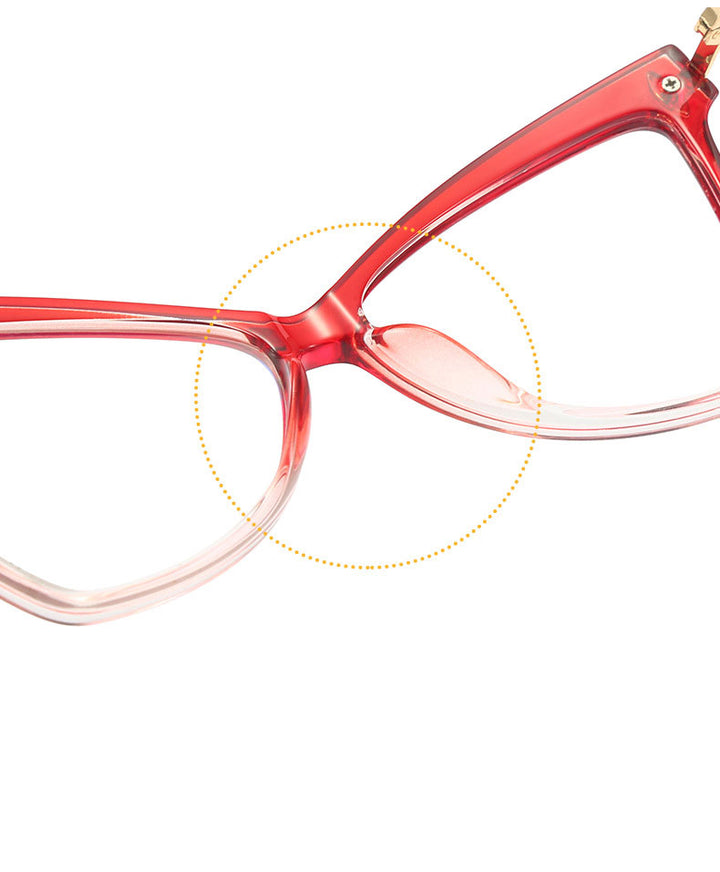 Hotony Women's Full Rim Cat Eye TR 90 Frame Eyeglasses 2077 Full Rim Hotony   