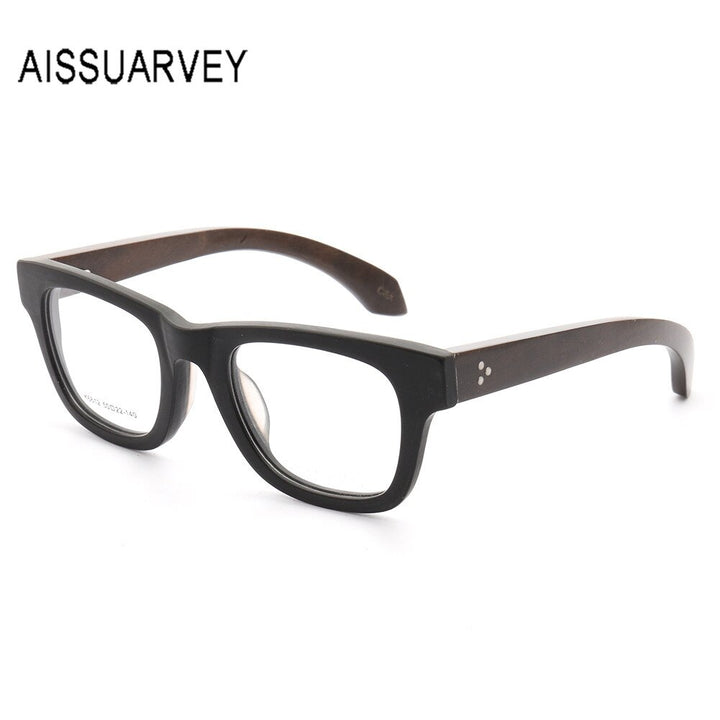 Aissuarvey Unisex Full Rim Square Frame Wooden Eyeglasses K6612 Full Rim Aissuarvey Eyeglasses K6612-C6A CN 