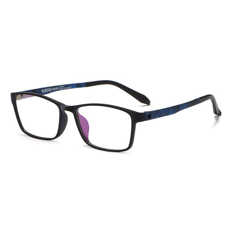 Hotony Men's Full Rim TR 90 Resin Square Frame Eyeglasses 8870 Full Rim Hotony MATTE BLACK BLUE  
