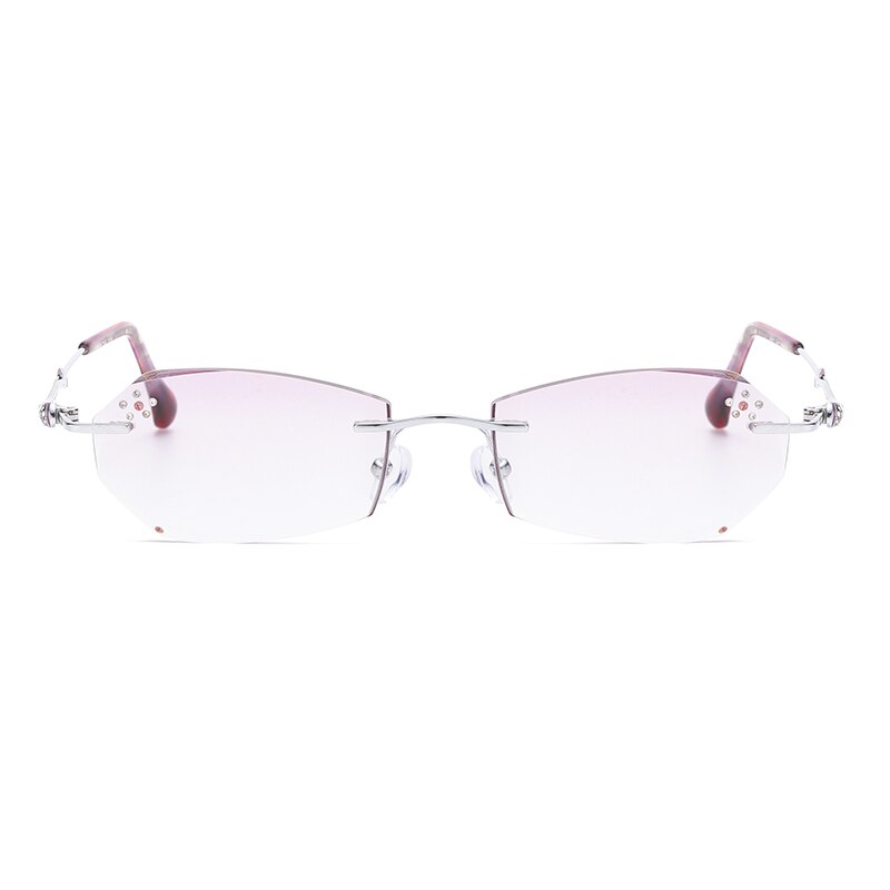 Zirosat 3305 Women's Eyeglasses Titanium Rimless Diamond Trimmed Rimless Zirosat   