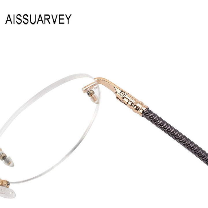 Aissuarvey Titanium Rimless Oval Frame Eyeglasses Men's 16066 Rimless Aissuarvey Eyeglasses   
