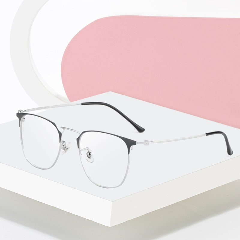 Hotony Unisex Full Rim Round Square Alloy Frame Eyeglasses 88006 Full Rim Hotony   