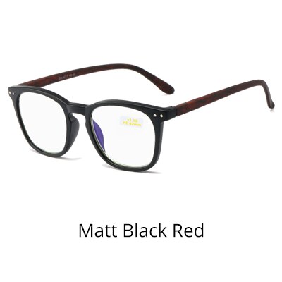 Ralferty Unisex Reading Glasses Magnifier Anti Blue Light F91104 Reading Glasses Ralferty Matt Black Red China +100
