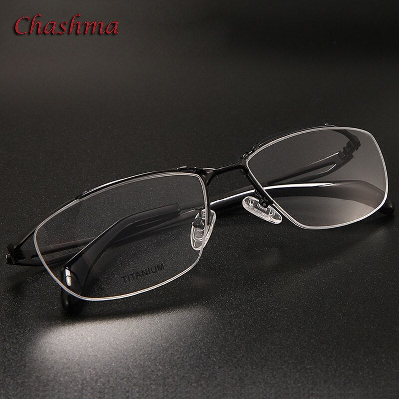 Chashma Ochki Men's Semi Rim Square Titanium Eyeglasses 015 Semi Rim Chashma Ochki   