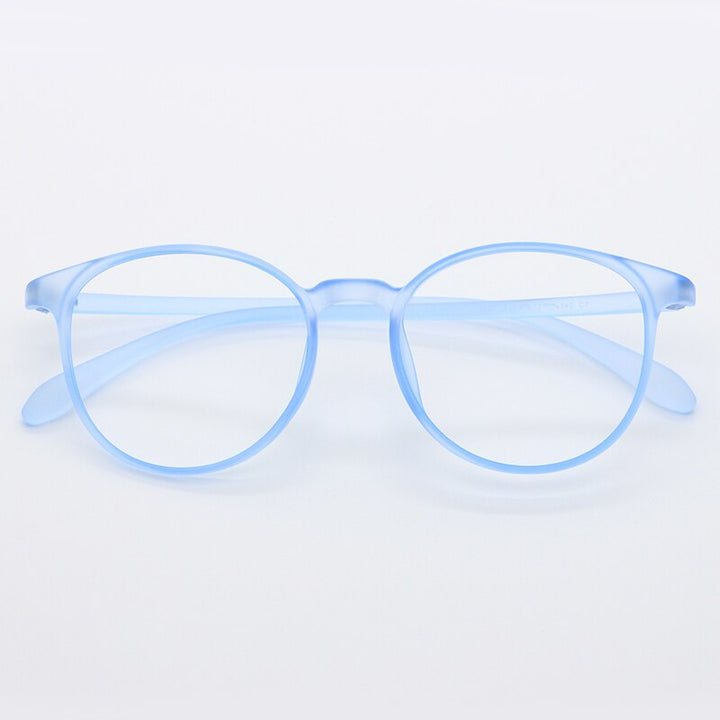 Unisex Full Rim Round TR-90 Titanium Frame Eyeglasses My7003 Full Rim Bclear Light blue  