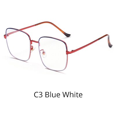 Ralferty Men's Eyeglasses Anti Blue Light Square Oversize W5103 Anti Blue Ralferty C3 Blue White  