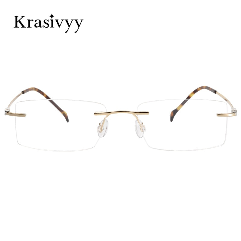 Krasivyy Men's Rimless Square Titanium Eyeglasses Kr16074 Rimless Krasivyy   