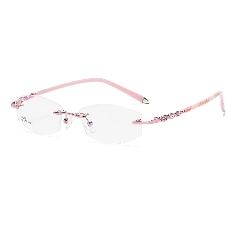 Zirosat 58075 Women's Eyeglasses Rimless Clear Eyewear Frame Rimless Zirosat pink  