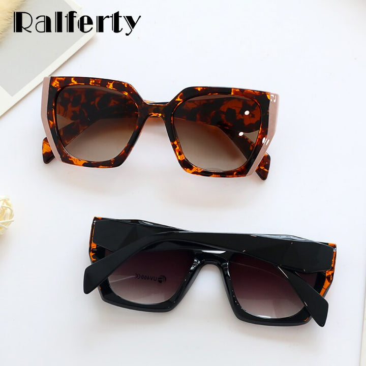 Ralferty Women's Full Rim Square Cat Eye Acetate Polarized Sunglasses F95324 Sunglasses Ralferty   