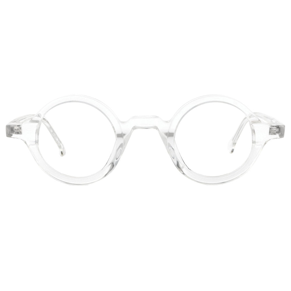 CCSpace Unisex Full Rim Round Acetate Punk Frame Eyeglasses 53678 Full Rim CCspace Clear  