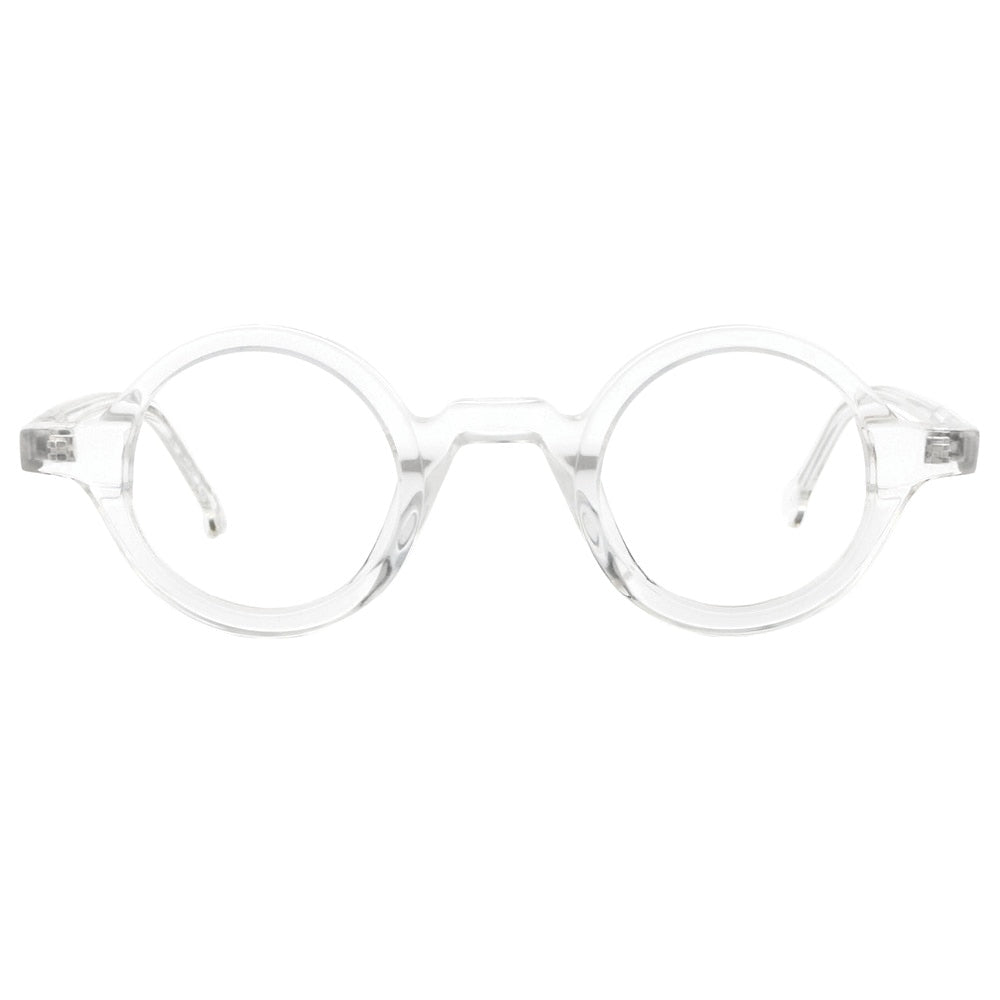 CCspace Unisex Full Rim Round Acetate Punk Frame Eyeglasses 53678 Full Rim CCspace Clear  