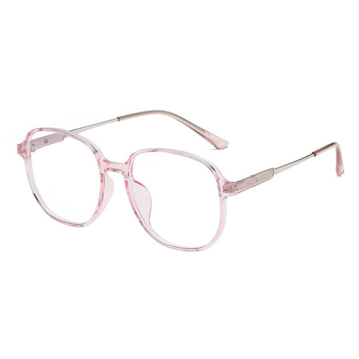 Hotony Unisex Full Rim Polygonal Square TR 90 Resin Frame Eyeglasses 60153 Full Rim Hotony Pink  