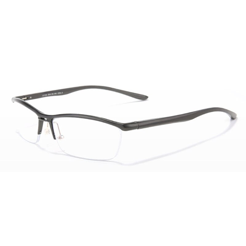Hdcrafter Unisex Semi Rim Rectangle Titanium Frame Eyeglasses Lv130 Semi Rim Hdcrafter Eyeglasses Gray  