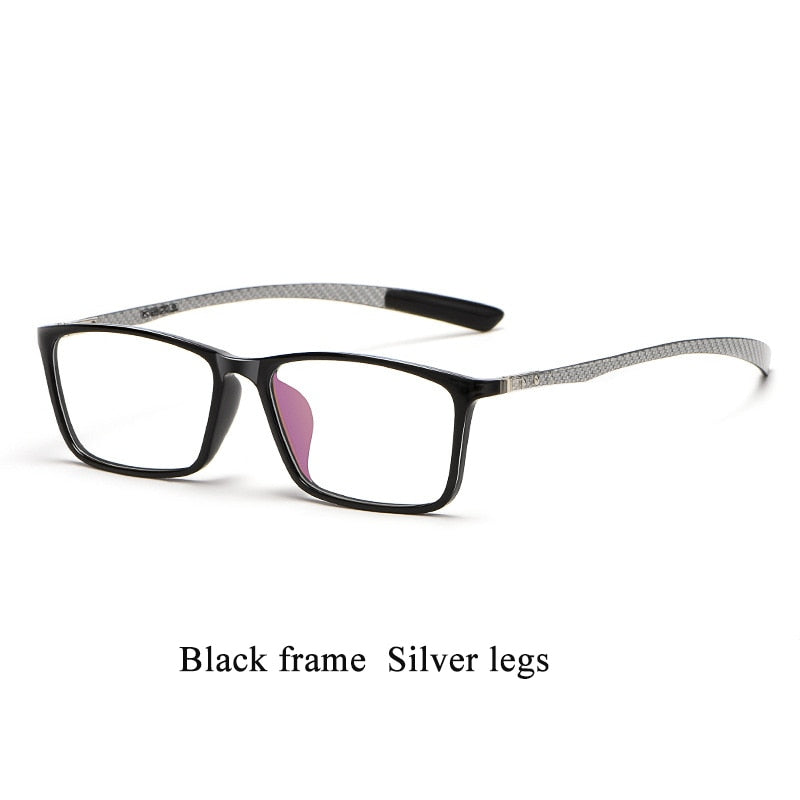 Unisex Full Rim Carbon Fiber Titanium Frame Eyeglasses H0017 Full Rim Bclear   