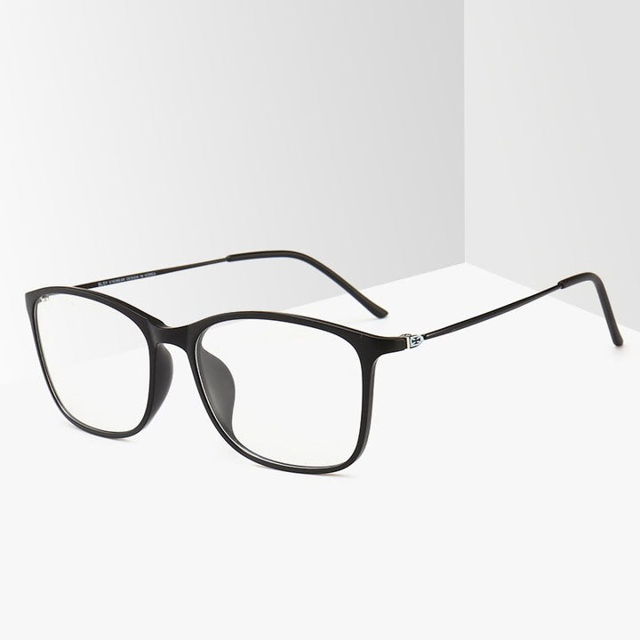 Unisex TR90 Square Full Rim Frame Eyeglasses 2215 Full Rim Bclear matte black  