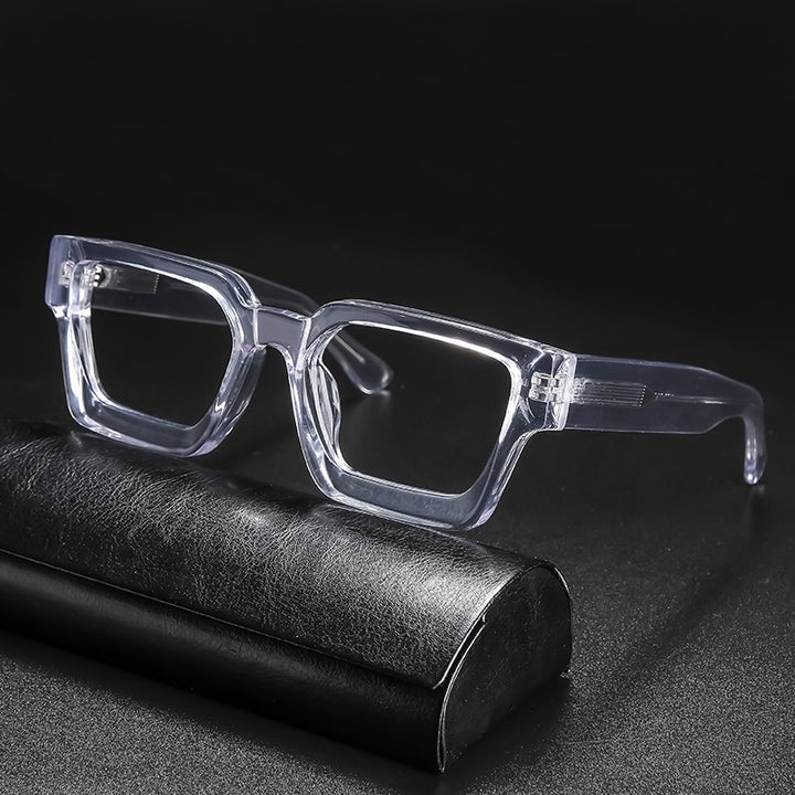 Gatenac Unisex Full Rim Square Acetate Frame Eyeglasses Gxyj724 Full Rim Gatenac Transparent  