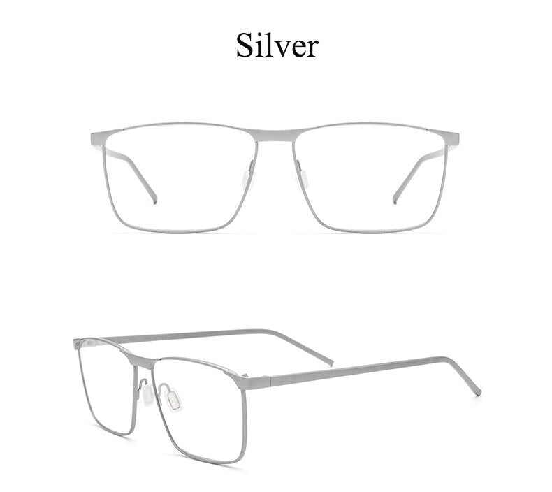 Unisex Full Rim Titanium Frame Eyeglasses Br18526 Full Rim Bclear Silver  