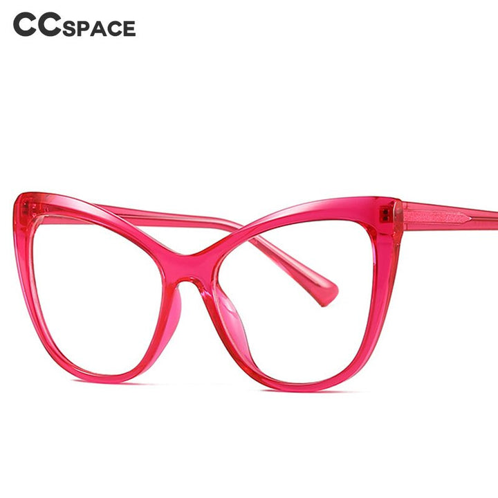 CCSpace Unisex Full Rim Oversized  Cat Eye Tr 90 Titanium Frame Eyeglasses 49263 Full Rim CCspace   