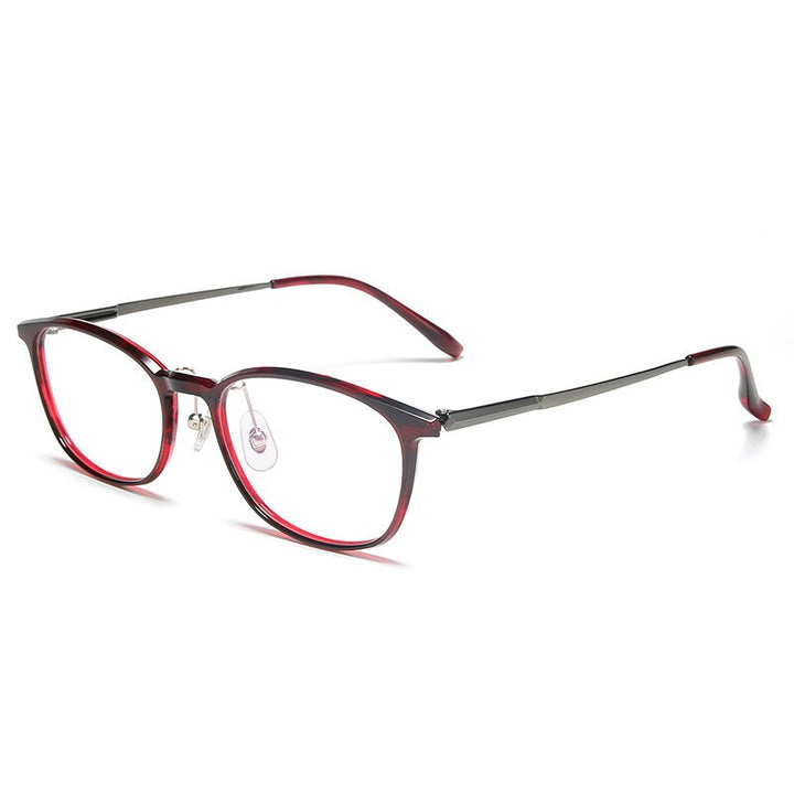 Aissuarvey Oval Titanium Acetate Full Rim Frame Eyeglasses Unisex Full Rim Aissuarvey Eyeglasses Wine Red  