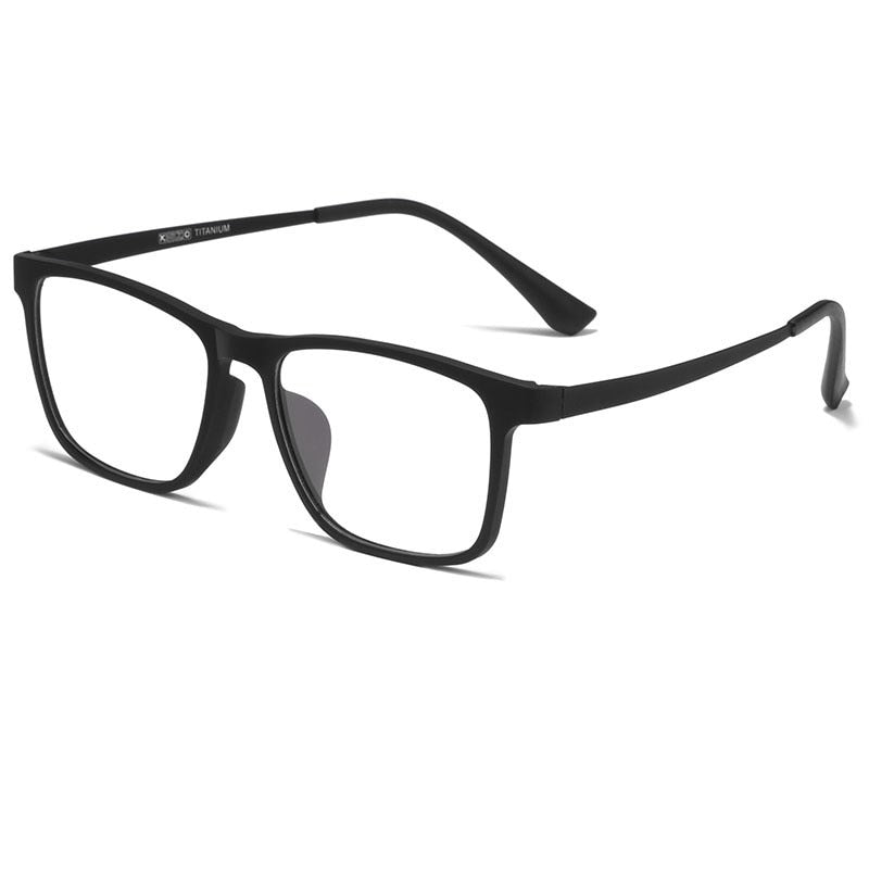 Yimaruili Men's Titanium Rim Square Frame Eyeglasses HR3068 Frame Yimaruili Eyeglasses Black  