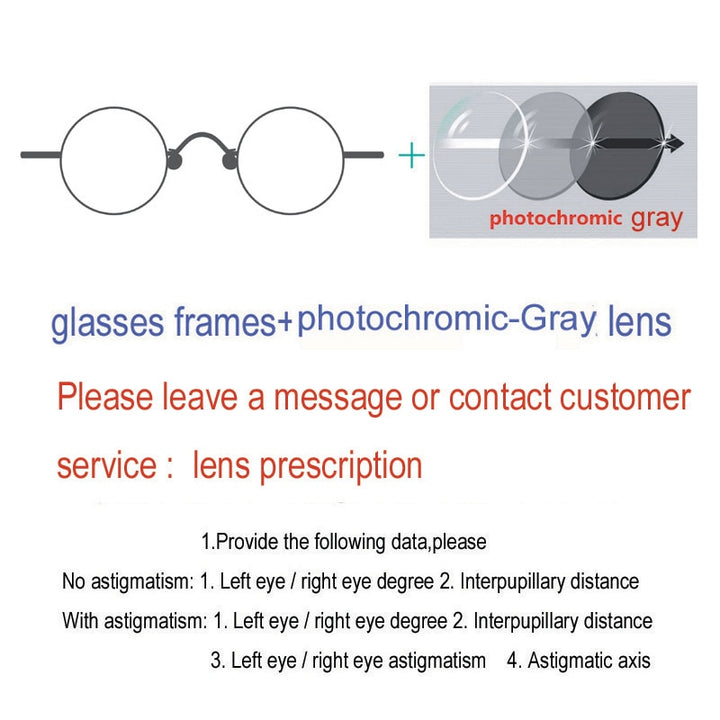Unisex Thick Round Titanium Acetate Frame Eyeglasses Customizable Lenses Frame Yujo Gray lens China 