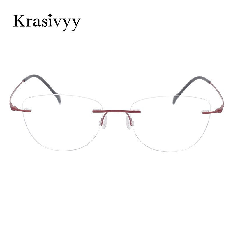 Krasivyy Women's Rimless Glasses Square Screwless Titanium Eyeglasses Kr16007 Rimless Krasivyy   
