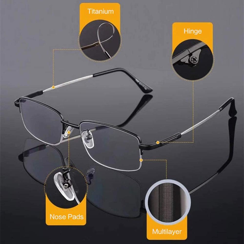 Progressive Multifocus Computer Reading Glasses Blue Light Blocking Titanium Alloy Spring Hinge Multifocal Reading Glasses Evun Huo   