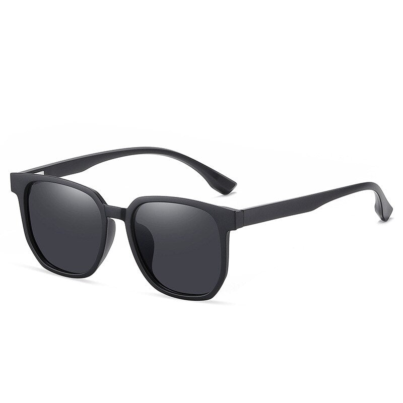 KatKani Unisex Full Rim Square Acetate Frame Polarized Sunglasses Cj22051 Sunglasses KatKani Sunglasses Matte Black Other 