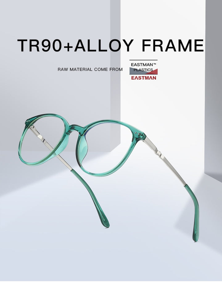 Hotochki Women's Full Rim Round TR-90 Resin Alloy Frame Eyeglasses 2055 Full Rim Hotochki   