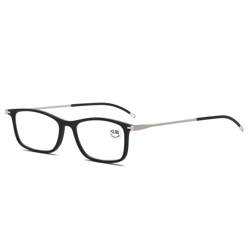 Unisex Full Rim Alloy Frame Anti Blue Light Lens Reading Glasses Xx666 Reading Glasses Bclear +100 black 