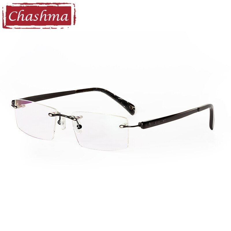 Chashma Ottica Men's Rimless Rectangle Titanium Eyeglasses 018 Rimless Chashma Ottica   