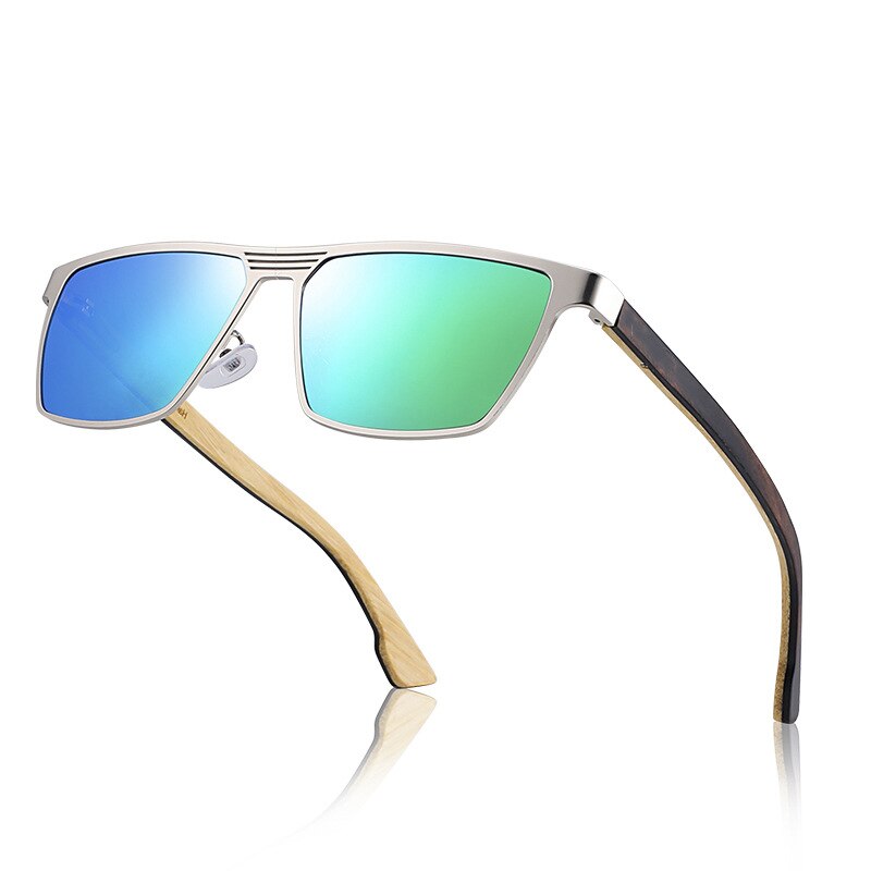 Yimaruili Unisex Full Rim Rectangular Bamboo/Wooden Frame Polarized Lens Sunglasses 8045 Sunglasses Yimaruili Sunglasses   