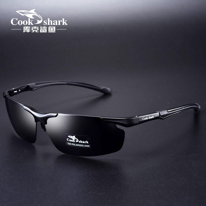 Cookshark Brand Men's Sunglasses Polarized Driving Hipster 8016 Sunglasses Cook Shark Black  
