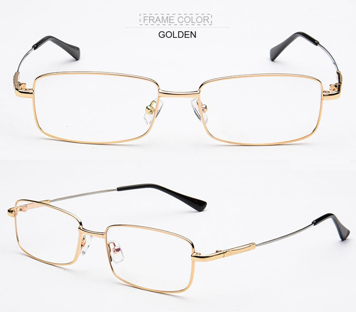 Aissuarvey Men's Full Rim Memory Alloy Frame Eyeglasses As18341 Full Rim Aissuarvey Eyeglasses Gold  