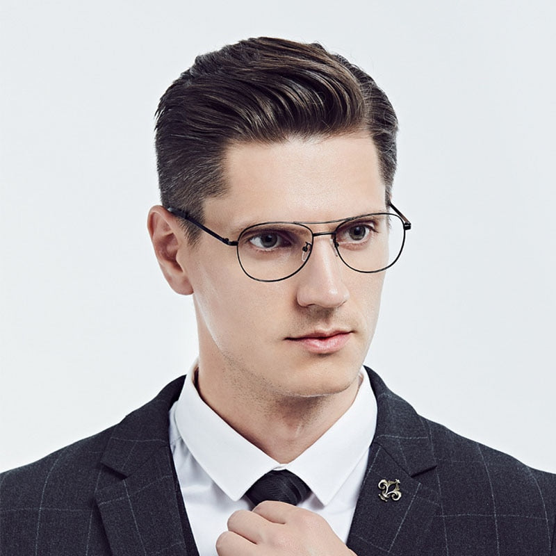 Unisex Full Rim Double Bridge Alloy Frame Eyeglasses Kw0009 Full Rim Bclear   