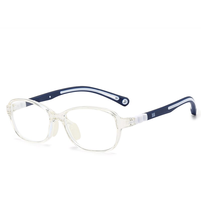 Oveliness Unisex Children's Full Rim Square Tr 90 Titanium Eyeglasses Trd104 Full Rim Oveliness c7 transparent blue  