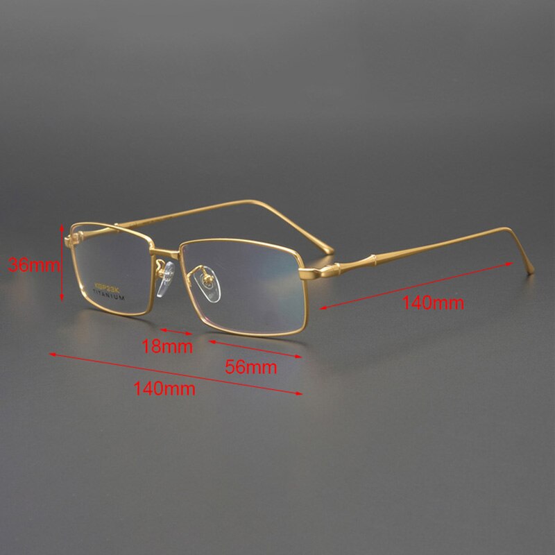Cubojue Men's Full Rim Square 23k Gold/Titanium Reading Glasses Kgp23k Reading Glasses Cubojue   