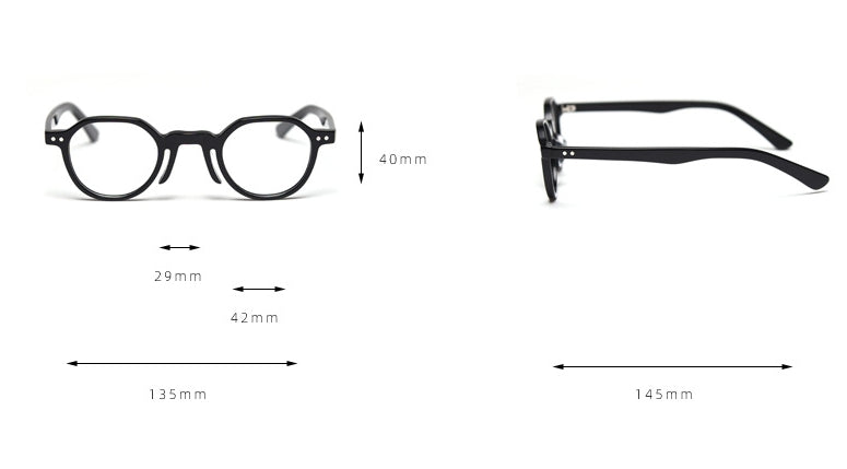 CCspace Unisex Full Rim Round Acetate Frame Eyeglasses 49806 Full Rim CCspace   