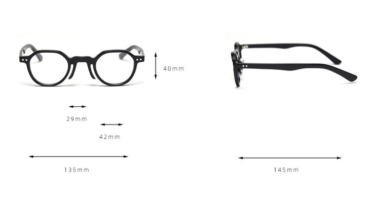 CCspace Unisex Full Rim Round Acetate Frame Eyeglasses 49806 Full Rim CCspace   